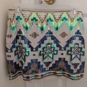 Express sequin pencil skirt